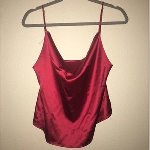 red silk cami